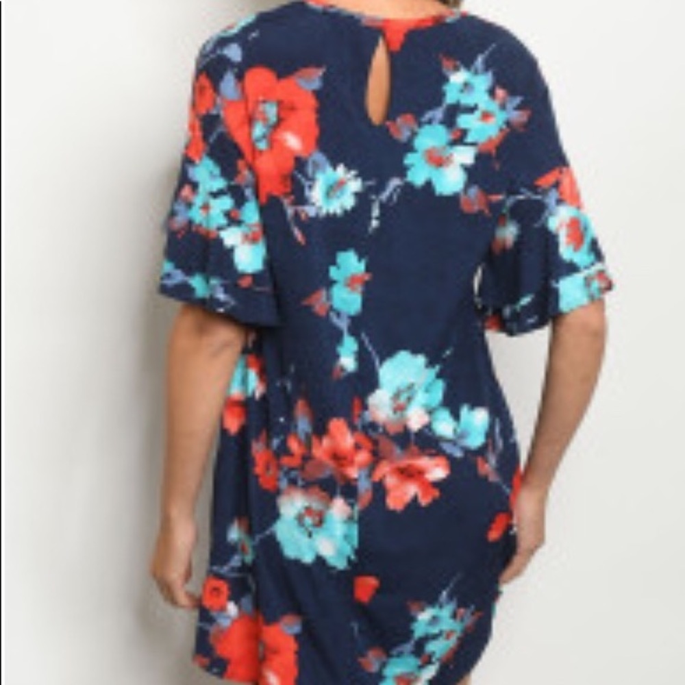 Beautiful Navy Floral Dress - Picture 2 of 2